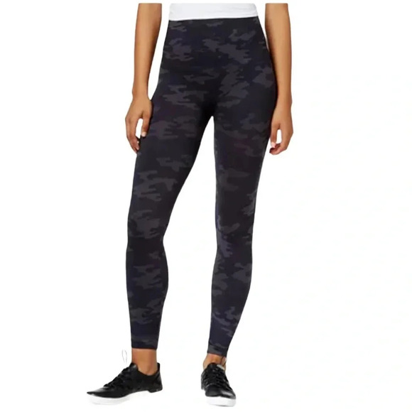 Spanx Look At Me Now Seamless Camo Control Tummy Leggings Black Camo Size M - Picture 1 of 12